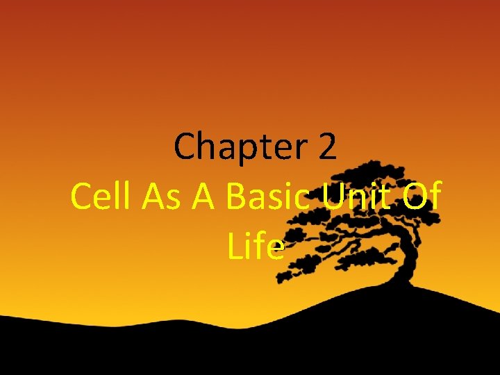 Chapter 2 Cell As A Basic Unit Of