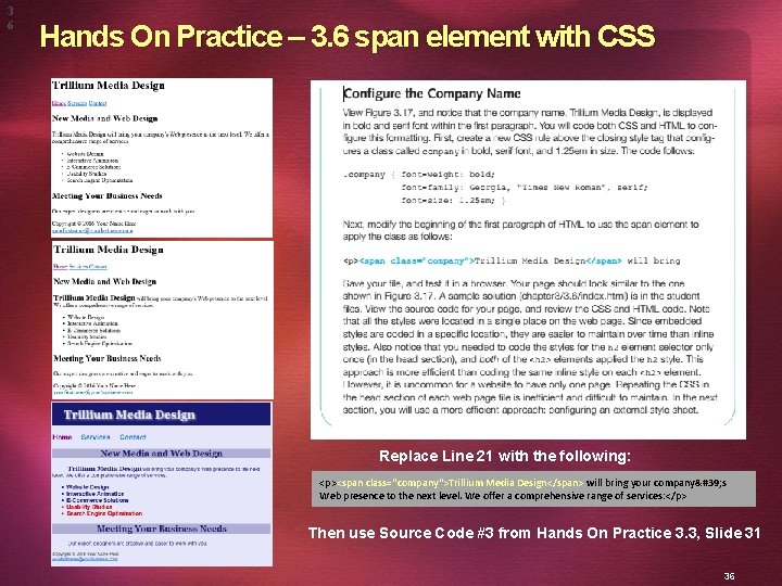 3 6 Hands On Practice – 3. 6 span element with CSS Replace Line