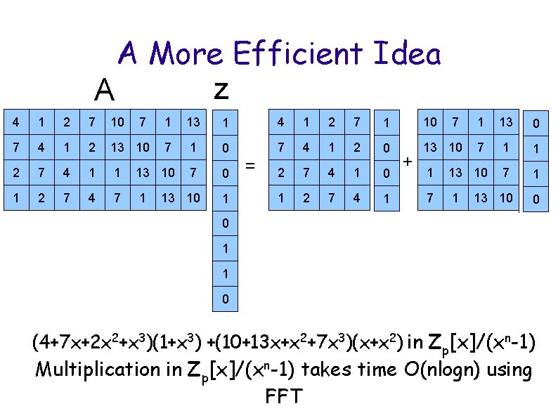 A More Efficient Idea z A 4 1 2 7 10 7 1 13