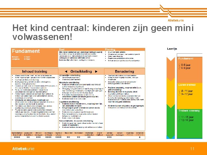 Het kind centraal: kinderen zijn geen mini volwassenen! Atletiekunie 11 