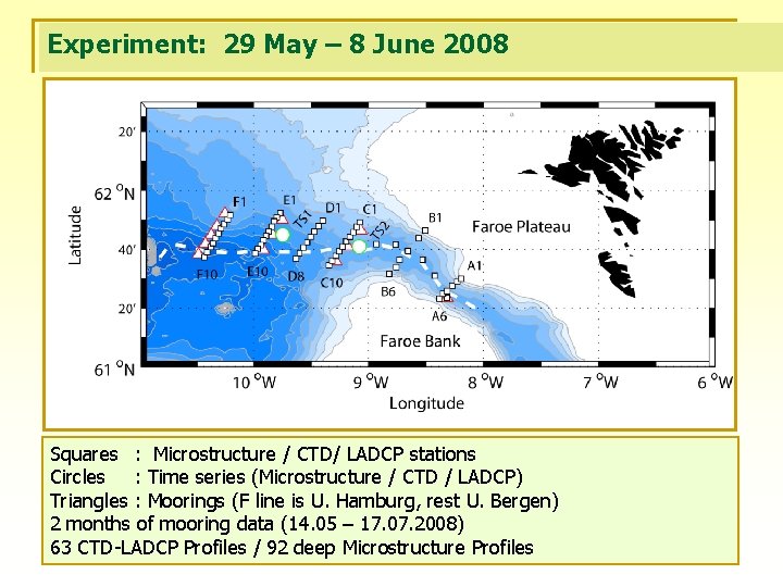 Experiment: 29 May – 8 June 2008 Squares : Microstructure / CTD/ LADCP stations