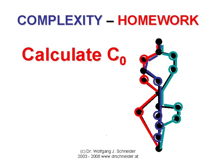 COMPLEXITY – HOMEWORK Calculate C 0 (c) Dr. Wolfgang J. Schneider 2003 - 2008