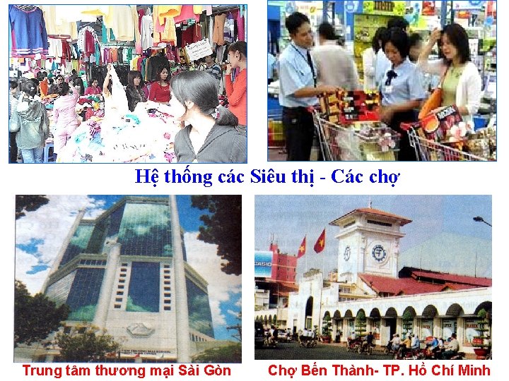 Hệ thống các Siêu thị - Các chợ Trung tâm thương mại Sài Gòn