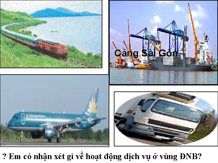 Cảng Sài Gòn. ? Em có nhận xét gì về hoạt động dịch vụ