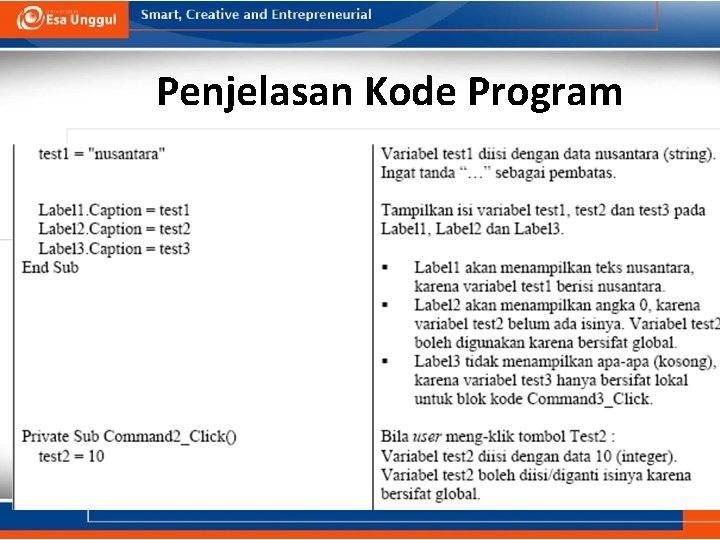 Penjelasan Kode Program 