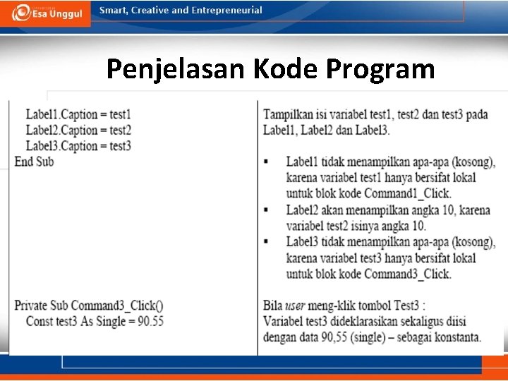 Penjelasan Kode Program 