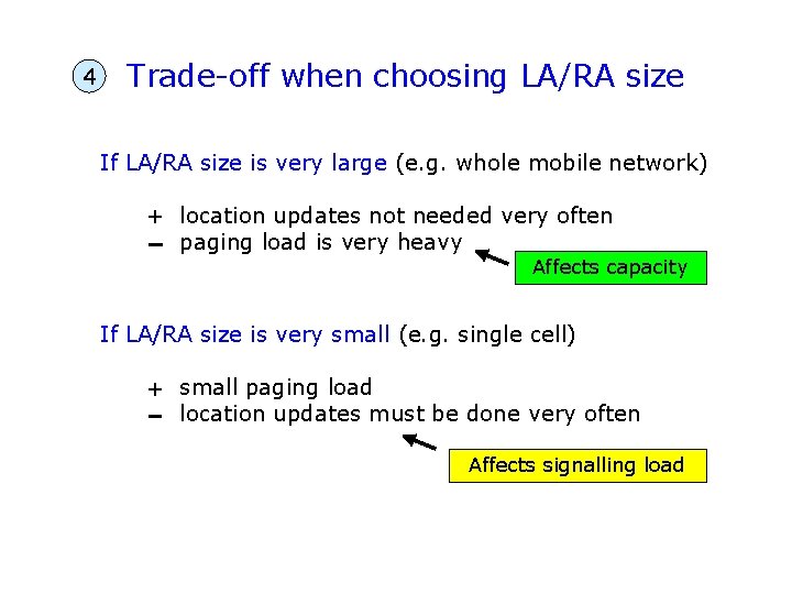 4 Trade-off when choosing LA/RA size If LA/RA size is very large (e. g.