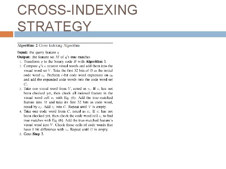 CROSS-INDEXING STRATEGY 