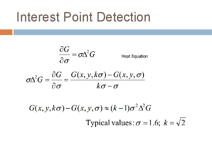 Interest Point Detection 