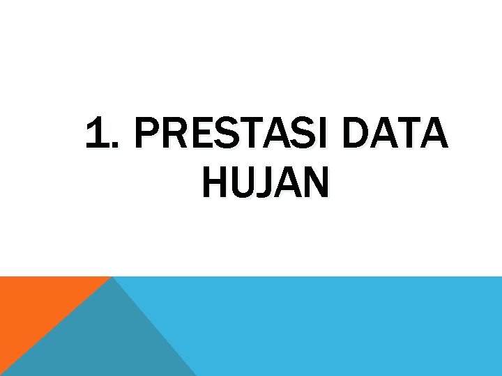 1. PRESTASI DATA HUJAN 