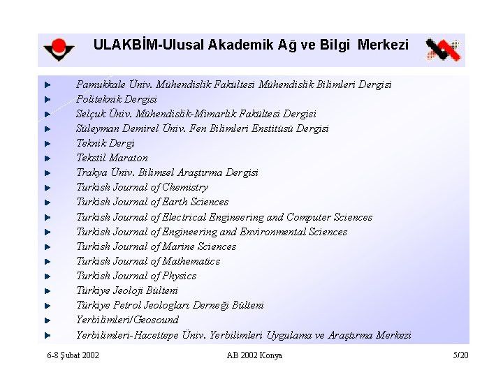 ULAKBİM-Ulusal Akademik Ağ ve Bilgi Merkezi Pamukkale Üniv. Mühendislik Fakültesi Mühendislik Bilimleri Dergisi Politeknik