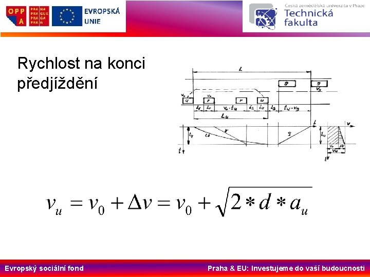 Rychlost na konci předjíždění Evropský sociální fond Praha & EU: Investujeme do vaší budoucnosti