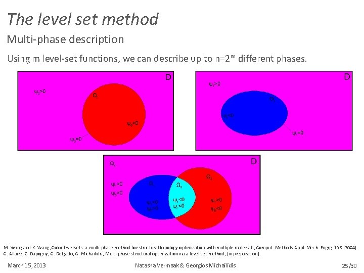 The level set method Multi-phase description Using m level-set functions, we can describe up