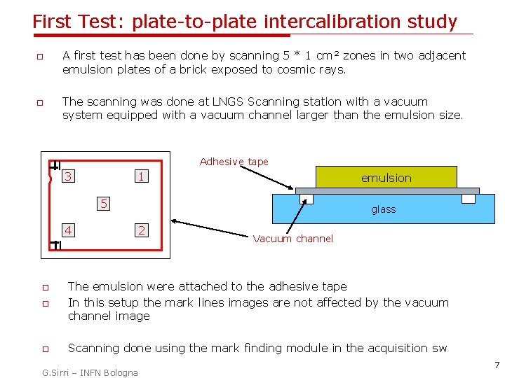 First Test: plate-to-plate intercalibration study o o A first test has been done by