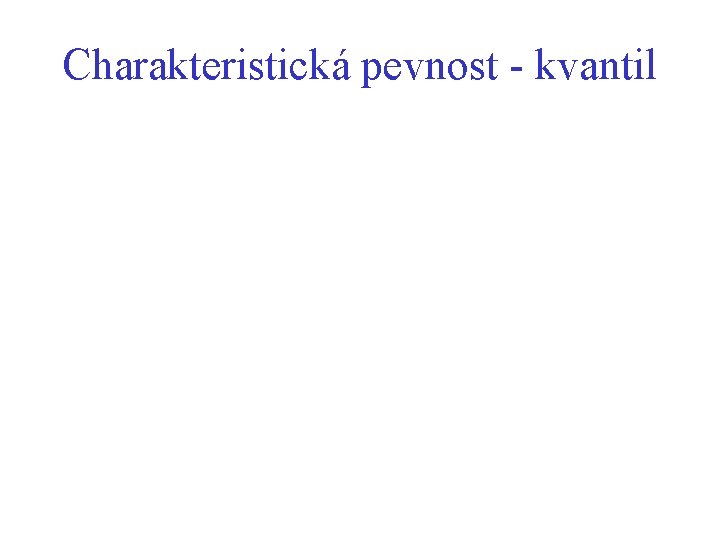 Charakteristická pevnost - kvantil 