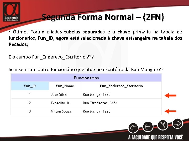 Segunda Forma Normal – (2 FN) • Ótimo! Foram criadas tabelas separadas e a