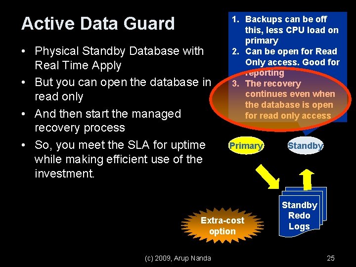Active Data Guard • Physical Standby Database with Real Time Apply • But you