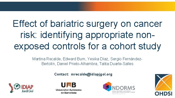 Effect of bariatric surgery on cancer risk identifying