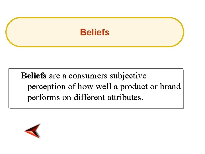Beliefs are a consumers subjective perception of how well a product or brand performs
