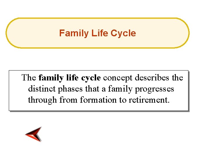 Family Life Cycle The family life cycle concept describes the distinct phases that a