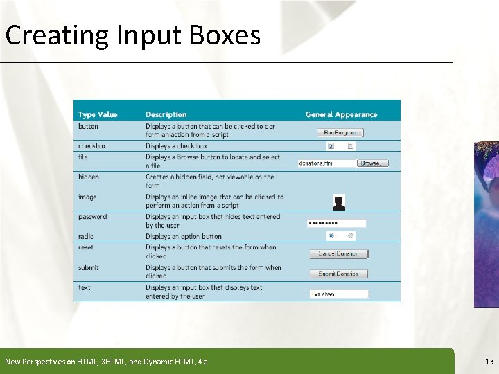 Creating Input Boxes New Perspectives on HTML, XHTML, and Dynamic HTML, 4 e XP