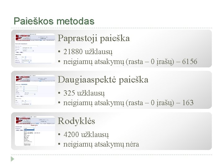 Paieškos metodas Paprastoji paieška • 21880 užklausų • neigiamų atsakymų (rasta – 0 įrašų)