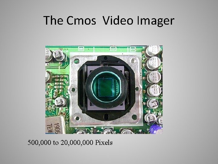 The Cmos Video Imager CCD 500, 000 to 20, 000 Pixels 