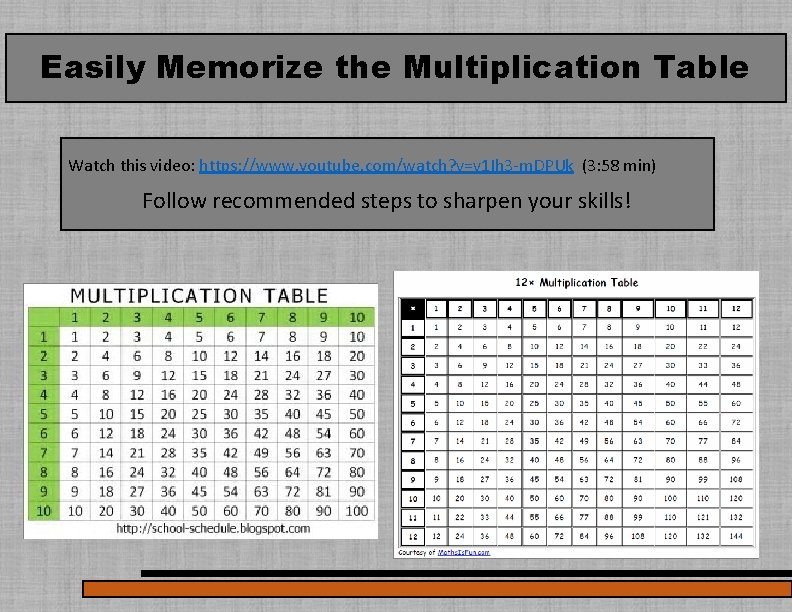 Easily Memorize the Multiplication Table Watch this video: https: //www. youtube. com/watch? v=v 1