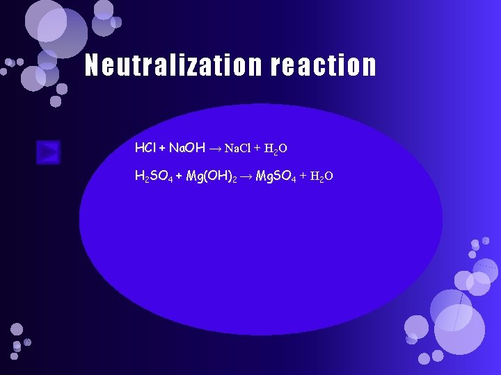 Neutralization reaction HCl + Na. OH → Na. Cl + H 2 O H