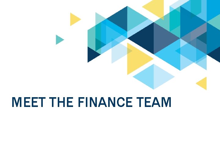 MEET THE FINANCE TEAM 