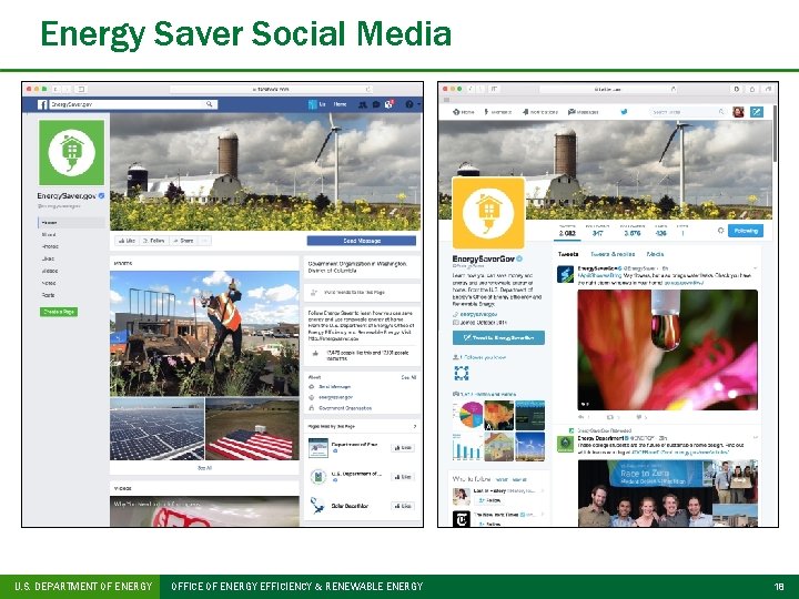 Energy Saver Social Media U. S. DEPARTMENT OF ENERGY OFFICE OF ENERGY EFFICIENCY &