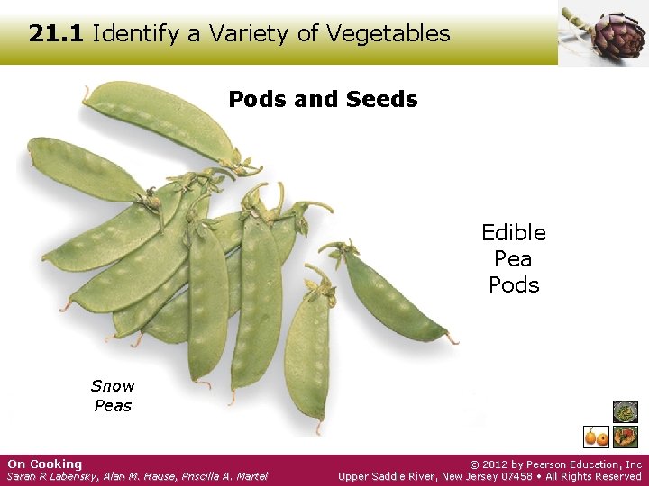 21. 1 Identify a Variety of Vegetables Pods and Seeds Edible Pea Pods Snow