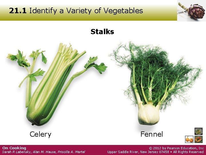 21. 1 Identify a Variety of Vegetables Stalks Celery On Cooking Sarah R Labensky,