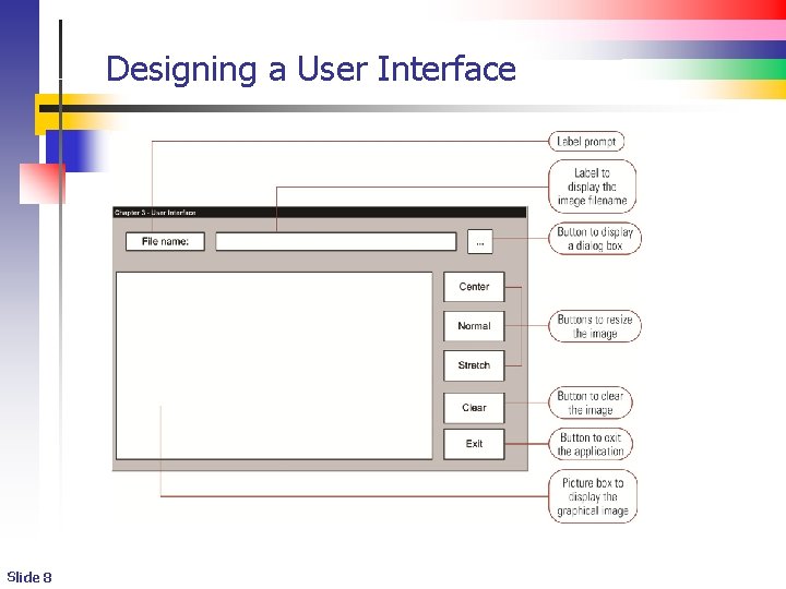 Designing a User Interface Slide 8 Designing a User Interface Slide 8