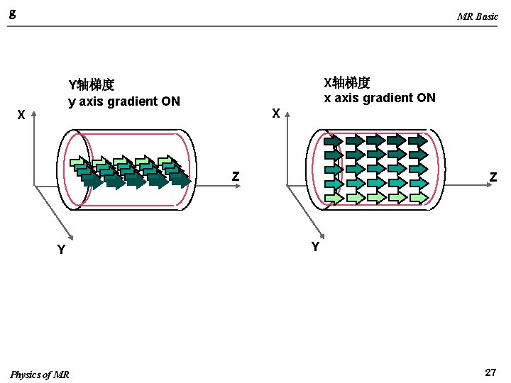 g MR Basic X轴梯度 x axis gradient ON Y轴梯度 y axis gradient ON X