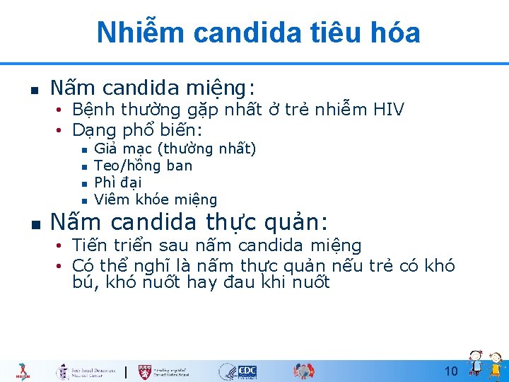 Nhiễm candida tiêu hóa n Nấm candida miệng: • Bệnh thường gặp nhất ở