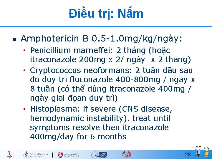 Điều trị: Nấm n Amphotericin B 0. 5 -1. 0 mg/kg/ngày: • Penicillium marneffei: