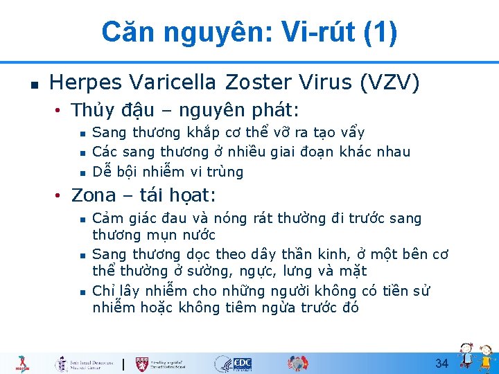 Căn nguyên: Vi-rút (1) n Herpes Varicella Zoster Virus (VZV) • Thủy đậu –