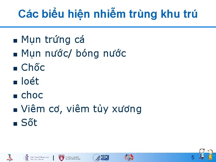 Các biểu hiện nhiễm trùng khu trú n n n n Mụn trứng cá