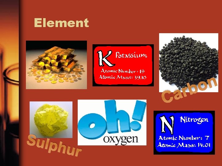 Element n o rb a C Sulp hur 