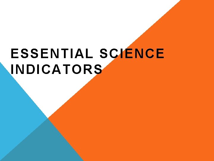 In. Cites Next Generation ESSENTIAL SCIENCE INDICATORS 