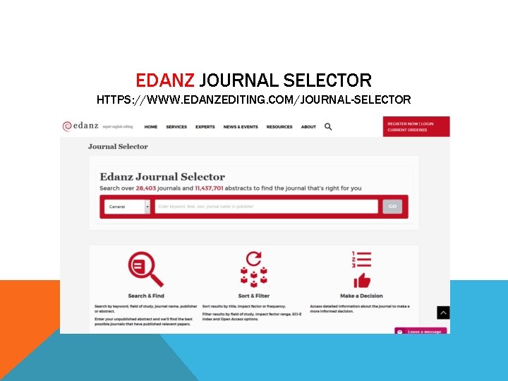 EDANZ JOURNAL SELECTOR HTTPS: //WWW. EDANZEDITING. COM/JOURNAL-SELECTOR 