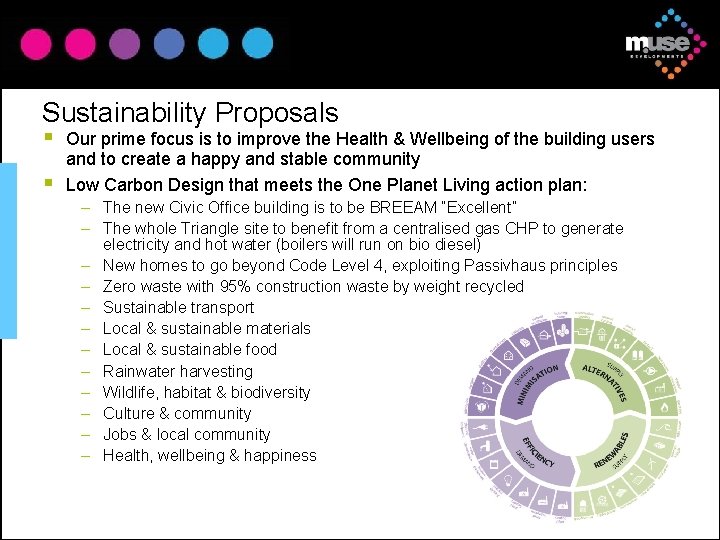 Sustainability Proposals § § Our prime focus is to improve the Health & Wellbeing