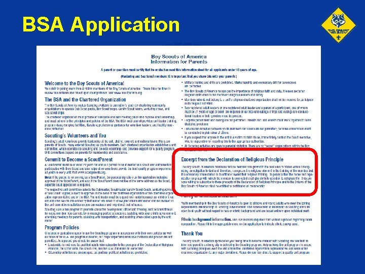 BSA Application 