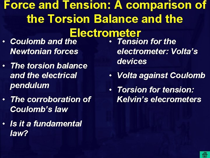 Force and Tension: A comparison of the Torsion Balance and the Electrometer • Coulomb