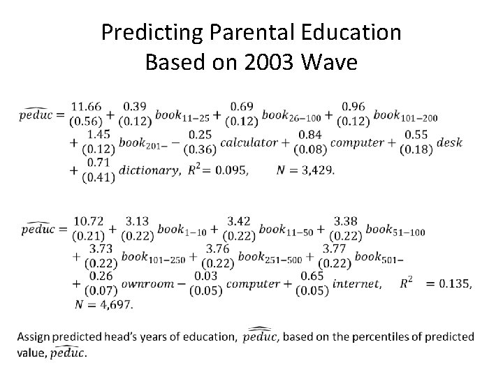 Predicting Parental Education Based on 2003 Wave 