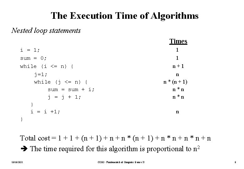 Analysis of Algorithms Initially prepared by Dr Ilyas