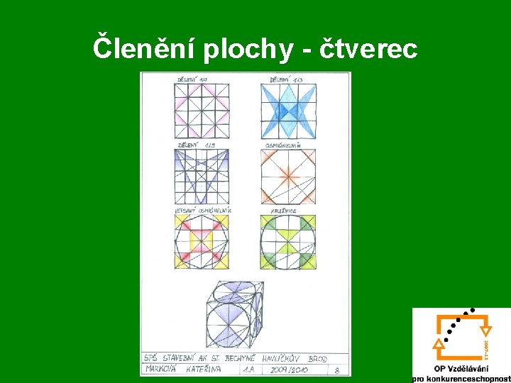 Členění plochy - čtverec 