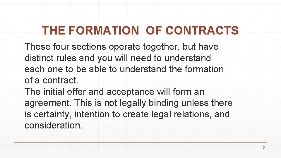 THE FORMATION OF CONTRACTS These four sections operate together, but have distinct rules and