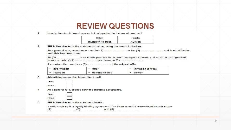 REVIEW QUESTIONS 42 